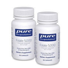 퓨어인캡슐레이션 엽산 5000 캡슐 Pure Encapsulations Folate, 2개, 60정