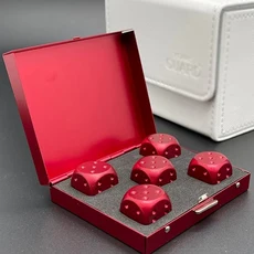 5개 세트 빨강 초록 파랑 알루미늄 합금 주사위 박스 포함 클럽 파티 DND RPG 보드 게임용 테이블, 05 Red Square box