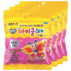 아모스 탱탱 아이클레이 파우치 2500, 형광핑크, 50g, 4개