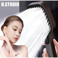 수압상승 샤워기 헤드 대형 3단 고압 욕실 절수 샤워기 모터내장형, 글램건그레이, 1개