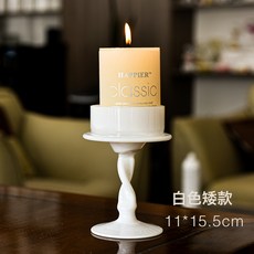 創意手工粉色玻璃燭臺擺件螺旋杆節日氛圍裝飾圓柱蠟燭婚慶用品, zt2050白色燭杯矮款(不含蠟燭):zt2050白色燭杯矮款(不含蠟燭)