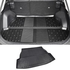 Qyebbk 2017-2022 혼다 CRV CR-V 연료 모델용 트렁크 매트 후면 카고 매트 전천후 TPE 프로텍터 라이너 액세서리(17-22 모델만 포함 서브우퍼가 있는, 19-25 RAV4용