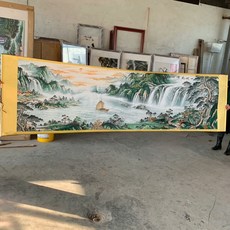 國畫帆船山水畫 一帆風順 卷軸裝裱, 參考詳情頁