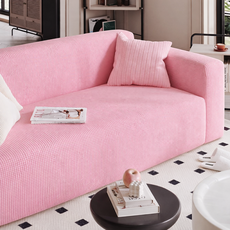 [먼지없는] 아로무드 와플 소파커버 + 자체제작 고정 스펀지, 핑크, 1개