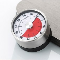 자석 아날로그 정시 알람 공부 요리 타이머, 1개, 금속 마감