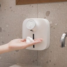 236322 무아스 대용량 소프트버블 벽걸이형 자동 손세정기 디스펜서 핸드워시 거품비누기, 벽걸이형_화이트