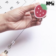캐릭터 사원증 릴홀더 이름표클립 명찰릴홀더 간호사테이프걸이, 2-릴홀더-분홍딸기