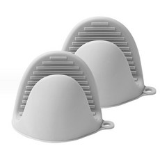 웰리노 고급형 실리콘 냄비손잡이 내열 오븐장갑, 2개, 그레이