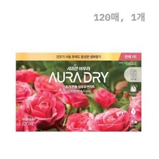 아우라 드라이 섬유유연시트 스윗만다린 앤 피오니향 본품, 120개입, 1개