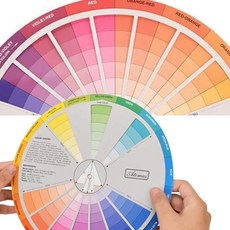 보색대비 색상환 샘플 컬러 회전 컬러가이드 미술 수업 조색표, 1개