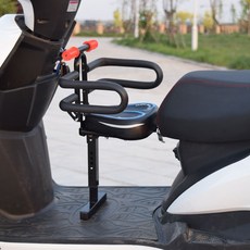 電動機車兒童座椅 前置可折疊車座踏板車寶寶椅子 電瓶車小孩座椅, 加厚藍色加折疊扶手圍欄, 1個