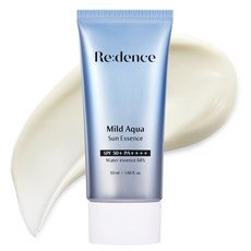 리덴스 마일드 아쿠아 선크림 SPF50+ PA++++ 민감성 피부 눈시림 끈적임 없는 선 에센스, 1개, 50ml