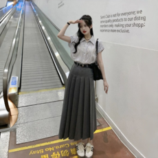 여름 여성투피스 여성세트 반팔셔츠 + 스커트 롱스커트 반팔 티셔츠 ZBW26022744 60