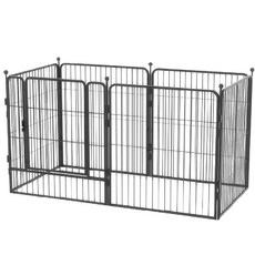 【KIDS PARK】獨家訂製加大款寵物圍欄，鐵條加密/任意組裝/鐵架加厚，寵物安全圍欄, 黑色, 1箱