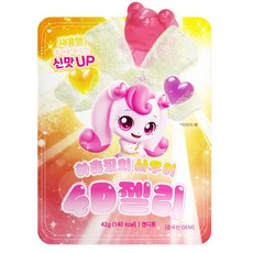 하츄핑의 사우어 4D젤리, 42g, 4개, 포도,복숭아,레몬