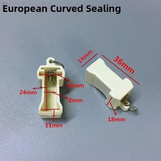 구형 빔 트랙 슬라이딩 커튼 레일 고정 커버 실링 플러그 사각 듀얼 엔드 창문 처리용, 1개, J. 유럽형 중앙 곡선 밀봉 2개