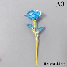 러브 발렌타인 데이 미니 결혼식 24K 골드 기념품 크리스탈 로즈 도금 축하 선물 테이블 장식 장미, A3, 1개