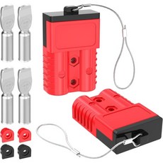 앤더슨 커넥터 175AMP 10AWG 배터리 퀵 커넥트하드 커버 포함 12V-36V 앤더슨 플러그 윈치 케이블 RV 트럭 윈치용 배선 키트4pcs-그레이, Red-2pcs