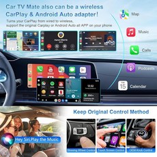 Quanlex Car TV Mate Pro 2025 3 in 1 무선 카플레이 어댑터 및 안드로이드 자동 어댑터 HDMI 멀티미디어 스틱 컨버터 캐스트 파이어 T V/게임, Quanlex Car TV Mate Pro 2025,