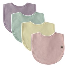 바니블라썸 솔리드 턱받이 4종 세트, 파스텔, 4개입, 1개
