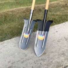 망간강 쪽삽 정원 원예 묘목 관로파기 좋은 농업용 삽, 두꺼움 이중리브뾰족한 스페이드(손잡이 없음)