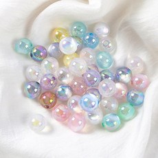 틴틴파츠 대용량 200개 오로라 6mm 비즈 구슬 공예 키링 팔찌 슬라임 만들기 부자재, 화이트