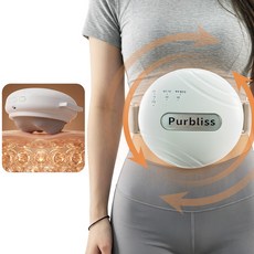 Purbliss 무선 복부 장운동 롤링 마사지기 온열 찜질기 진동 롤러 마사지 배 허리겸용 벨트마사지기 다부위 안마기, 화이트, 2X-001
