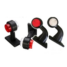 자동차 화물차 LED 12V 24V 겸용 사이드 마커 시그널램프 코너등 토끼등 윙바디 마커등, 꺽임토끼등좌, 1개, 28mm