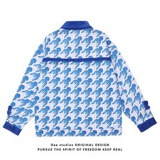 Dee studiosGuochao Neutral Wind Loose Sheet Crinkle Jellyfish 남성 및 여성을위한 전체 인쇄 재킷 스프링 재킷INS