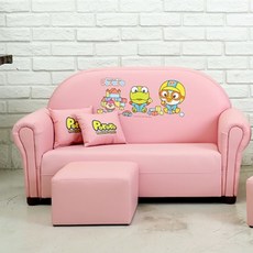 뽀로로 2인용 유아쇼파 인디핑크 프리미엄 PU 아기소파 국내생산