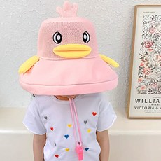 준캡 유아 아동모자 꽥꽥이손메쉬 모자 가림막 봄 여름 가을 밀짚모자