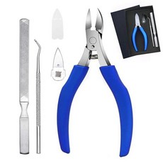 손톱정리기 네일 클리퍼 세트 스테인레스 스틸, 사파이어블루 4종 세트 블랙선물상자, 기본 색상