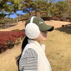 MMSPORTS 女士冬季人造毛皮可折疊高爾夫耳罩