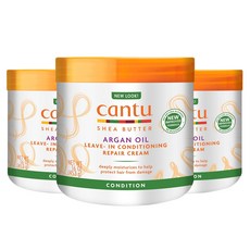 Cantu 아르간 오일 리브-인 컨디셔닝 리페어 크림, 453g, 3개