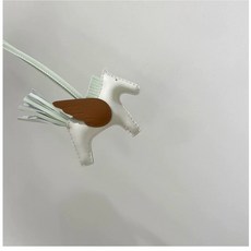 오렌지 백참가죽 백참 양가죽 가방참 태슬 1 드림퍼플 검은색 키홀더 말, 1개, E. 밀크셰이크 화이트버블 그린골든 브라운