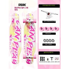 성인용롱보드 초보자 레저용 스케이트보드, 1개, 컬러풀 그래피티