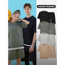 카카오프렌즈 프리미엄 와샤 냉감 하프 셋업