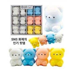 j 2000 마시멜로 곰 말랑이 (곰-말랑이 -컬러) 주물럭, 12개 1박스, 1개