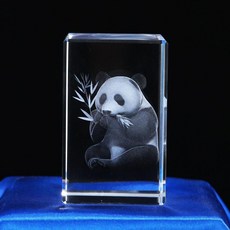人造水晶 動物模型擺件, 大熊貓, 1個
