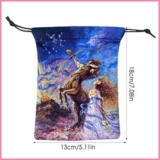 女巫卡塔牌屋 十二星座絨布袋彩色塔羅牌桌布袋子生日小物件禮品抽繩袋 naitw, 9
