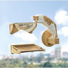 LitoMon 怪獸部落 漫步雲端 吸盤式貓吊床 貓跳台 貓階梯 超耐重, 貓吊床-布面款, 1個