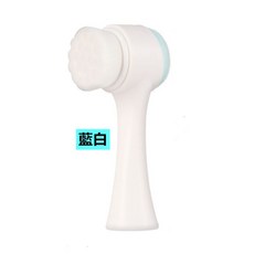 洗臉刷 雙面硅膠可站立洗臉刷 手動軟毛清潔刷 洗臉神器 臉部清潔器, 1個, 雙面洗臉刷-藍色