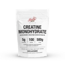 HEART 하트HY FOOD 푸드S 크레아틴 모노하이드레이트 미립자 파우더 500G - 100회분 1회 제공량당 5000mg (5g) 남성 및 여성용 근육 회복용 507.5g, HEARTHY FOODS 크레아틴 모노하이드레이트 미립, 1개