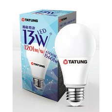 大同TATUNG 13W LED燈泡 E27燈頭 白光 黃光 球泡 節能省電, 1個, 白光13W