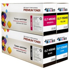 삼성 재생토너 CLT-K504S SL-C1404W SL-C1454FW SL-C1453FW C1810W C1860FW, 1개, 4색세트 검정+파랑+빨강+노랑