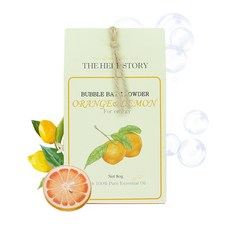 거품입욕제 커플입욕제 더허브스토리 바스파우더 오렌지레몬 80g, 1개