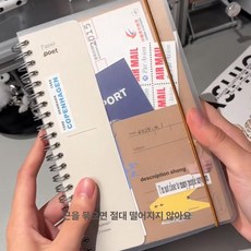 여행기록 휴대용 파일 정리함 스티커 카드 수납 클립 해외 티켓 커플 감성 빈티지 신혼, 1개, 레더브라운 수납북 1권 24페이지