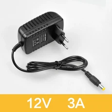 블랙 전원 공급 장치 DC 12V LED 라이트 스트립 CCTV 카메라 DVR 어댑터 충전기 변압기 8A, 04 3A, 02 220V EU Plug