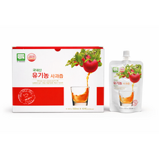뚜껑으로 돌려따먹는 국내산 유기농사과즙, 10팩, 100ml