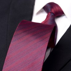 必入製服8cm男士商務正裝領帶條紋新郎結婚免打拉鍊藍灰紅黑色青年潮男女領帶時尚配飾, HE308 酒紅細豎紋, 1個